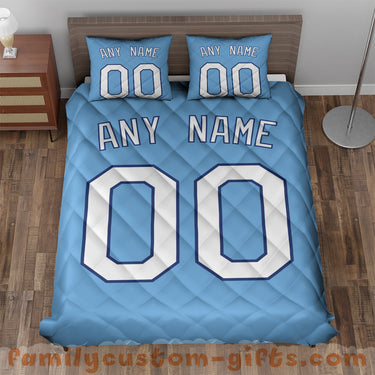 Custom Quilt Sets Kansas City Jersey Personalized Baseball Premium Quilt Bedding for Men Women